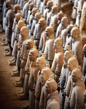 THE TERRACOTTA WARRIORS UNEARTHED IN THE MAUSOLEUM OF THE FIRST QIN EMPEROR